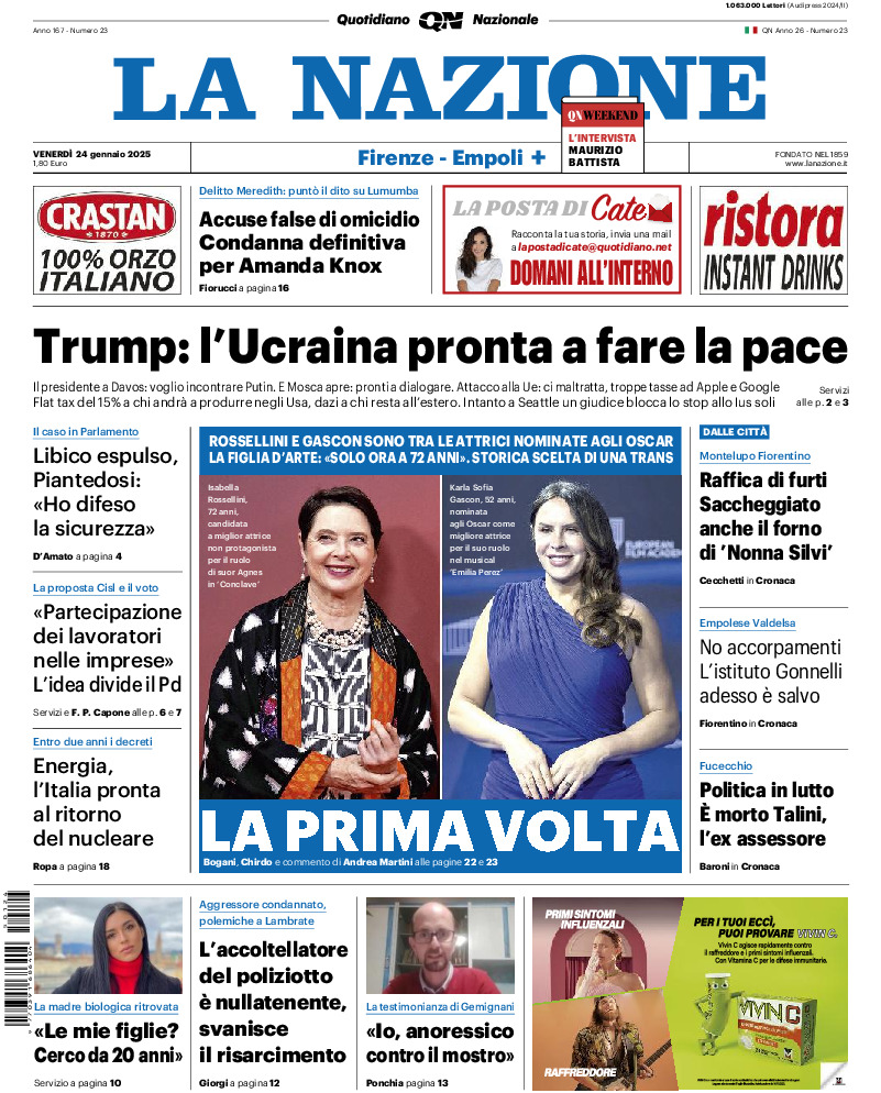 Prima-pagina-la nazione-edizione-di-oggi-20250124